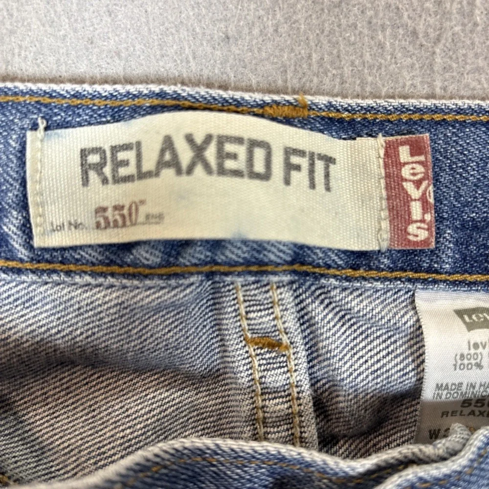 Vtg LEVI'S Jeans Mens 36x34 (34x32) Denim Blue 550 Relaxed‎ Fit Y2K 2005